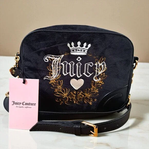 Juicy Couture Black Heritage Crossbody Camera Bag NWT - Picture 3 of 9